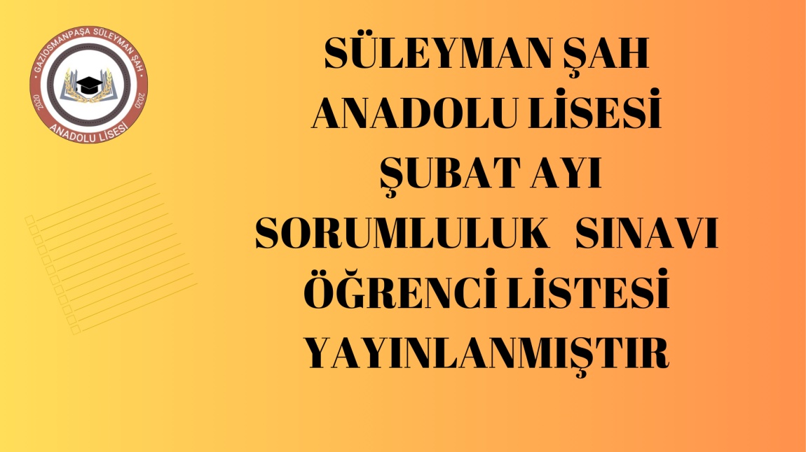 ŞUBAT AYI SORUMLULUK SINAVI ÖĞRENCİ LİSTESİ